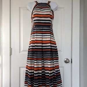 Eva Franco Multicolor Stripe Halter Dress Size 4